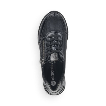 Basket basse en cuir full black/noir grande taille femme Remonte