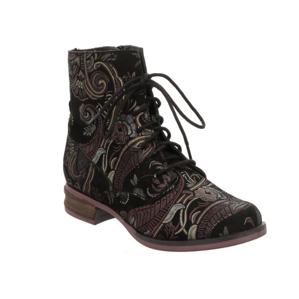 Boots à lacets noir en cuir grande taille femme Josef Seibel