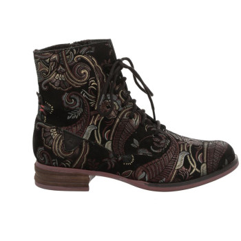 Boots à lacets noir en cuir grande taille femme Josef Seibel