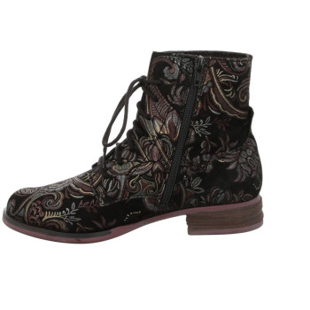 Boots à lacets noir en cuir grande taille femme Josef Seibel