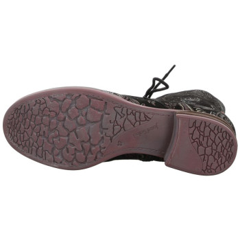 Boots à lacets noir en cuir grande taille femme Josef Seibel