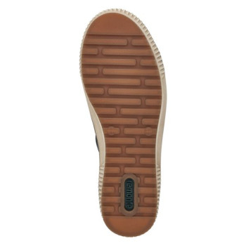 Basket montante à lacets en cuir bleu grande pointure femme Remonte