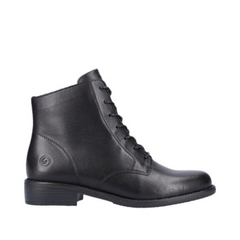 Boots classique noir en cuir à lacets en Grande taille femme chez Remonte