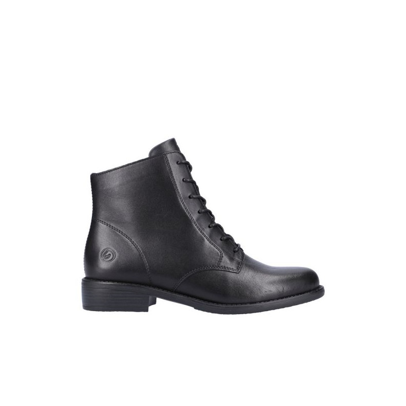 Boots classique noir en cuir à lacets en Grande taille femme chez Remonte