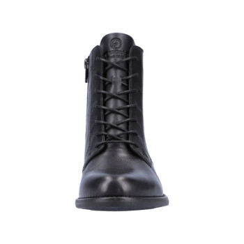 Boots classique noir en cuir à lacets en Grande taille femme chez Remonte