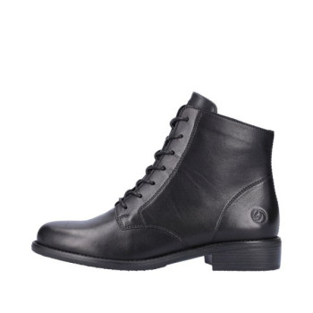 Boots classique noir en cuir à lacets en Grande taille femme chez Remonte