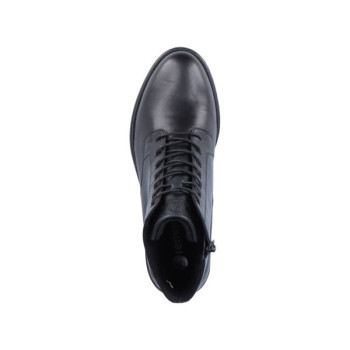 Boots classique noir en cuir à lacets en Grande taille femme chez Remonte