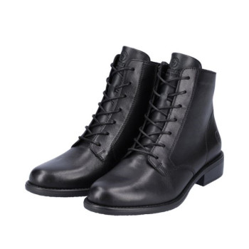 Boots classique noir en cuir à lacets en Grande taille femme chez Remonte