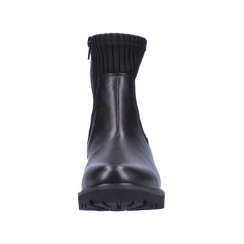 Boots chaussette en cuir noir grosse semelle grande taille femme remonte