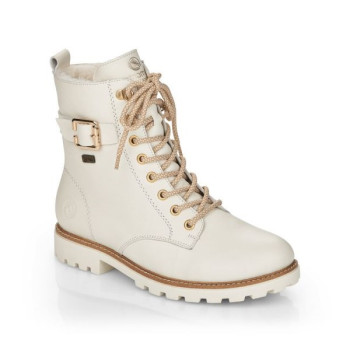 Boots lacets blanc en cuir semelle épaisse grande taille femme remonte
