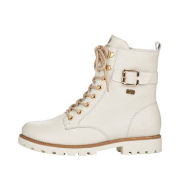 Boots lacets blanc en cuir semelle épaisse grande taille femme remonte