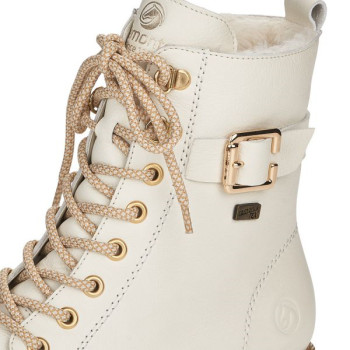 Boots lacets blanc en cuir semelle épaisse grande taille femme remonte