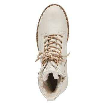 Boots lacets blanc en cuir semelle épaisse grande taille femme remonte