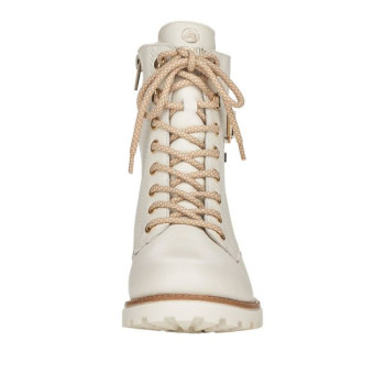 Boots lacets blanc en cuir semelle épaisse grande taille femme remonte