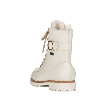 Boots lacets blanc en cuir semelle épaisse grande taille femme remonte