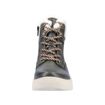 Boots montagne en cuir kaki à lacets en grande taille femme Remonte