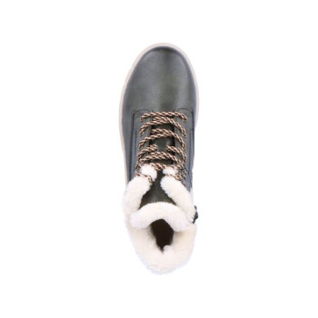 Boots montagne en cuir kaki à lacets en grande taille femme Remonte