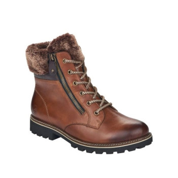 Boots montagne en cuir marron grande taille femme Remonte