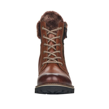 Boots montagne en cuir marron grande taille femme Remonte