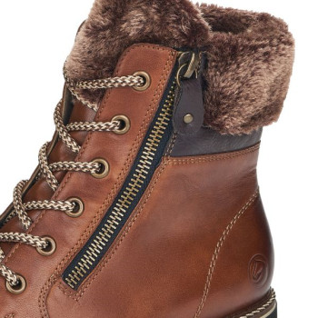 Boots montagne en cuir marron grande taille femme Remonte