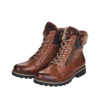 Boots montagne en cuir marron grande taille femme Remonte
