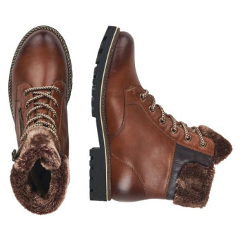 Boots montagne en cuir marron grande taille femme Remonte