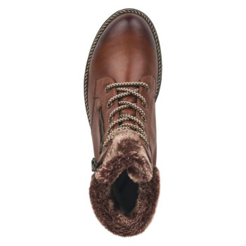 Boots montagne en cuir marron grande taille femme Remonte