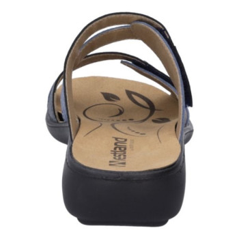 Mule 2 velcros bleu océan en cuir en Grande taille femme de la marque Westland