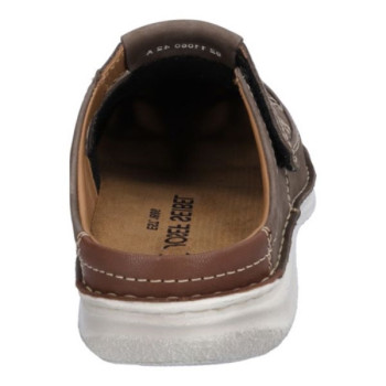 sabot grande largeur nubuck taupe à velcro grande taille homme JOSEF SEIBEL