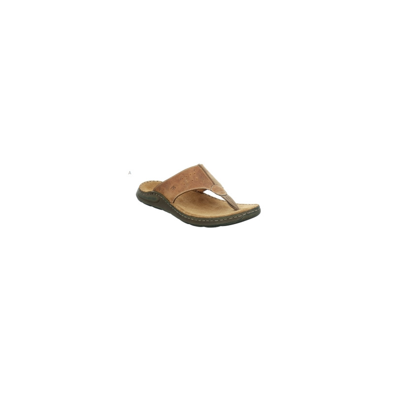 Mule entre-doigt en cuir marron Grande taille homme Josef Seibel
