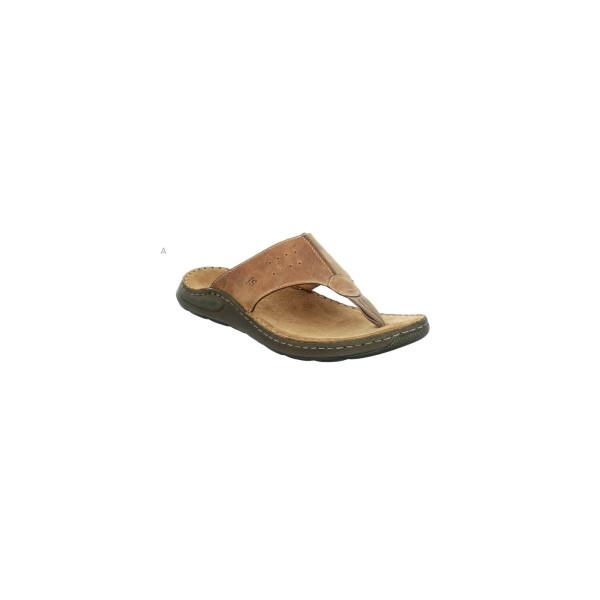Mule entre-doigt en cuir marron Grande taille homme Josef Seibel