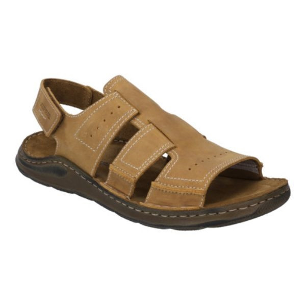 sandale velcro au talon nubuck marron grande taille homme Josef Seibel