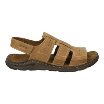sandale velcro au talon nubuck marron grande taille homme Josef Seibel