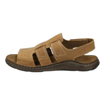 sandale velcro au talon nubuck marron grande taille homme Josef Seibel