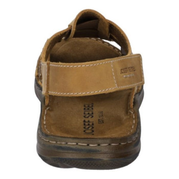 sandale velcro au talon nubuck marron grande taille homme Josef Seibel