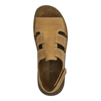 sandale velcro au talon nubuck marron grande taille homme Josef Seibel