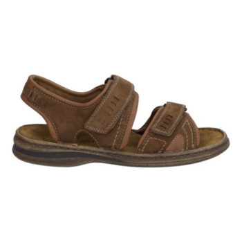 sandale nubuck marron 2 velcros grande taille homme Josef Seibel