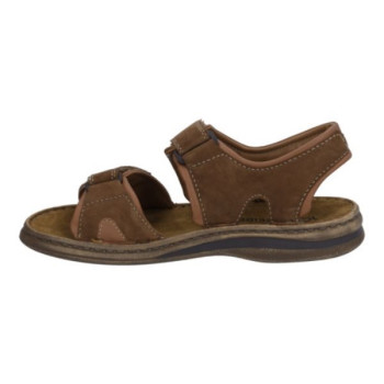 sandale nubuck marron 2 velcros grande taille homme Josef Seibel