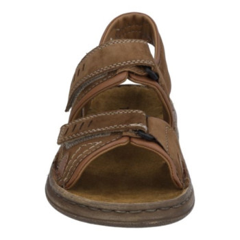 sandale nubuck marron 2 velcros grande taille homme Josef Seibel