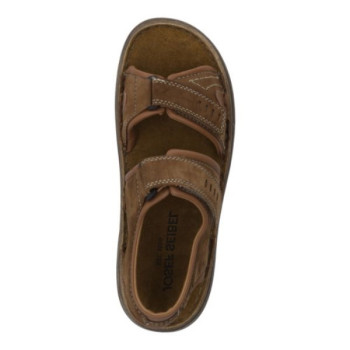 sandale nubuck marron 2 velcros grande taille homme Josef Seibel
