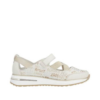 Ballerine compensée en cuir beige|Grande taille femme|