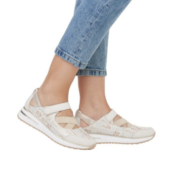 Ballerine compensée en cuir beige|Grande taille femme|