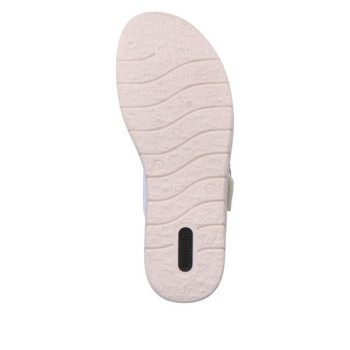 Mule tilleul et blanc avec semelle amovible en grande pointure femme de chez Remonte
