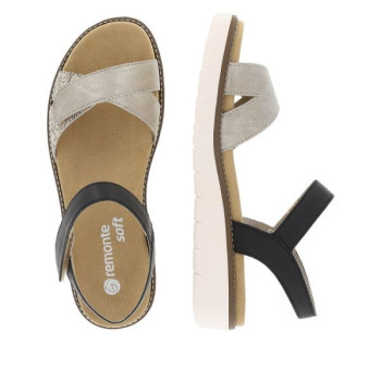 Sandale réglable avec velcros|Grande taille femme|Remonte