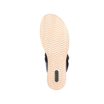 Sandale compensée cuir noir et blanc en grande pointure femme de chez Remonte