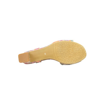 Sandale à talon rose et multicolore en Grande Pointure Femme de chez Laura Vita