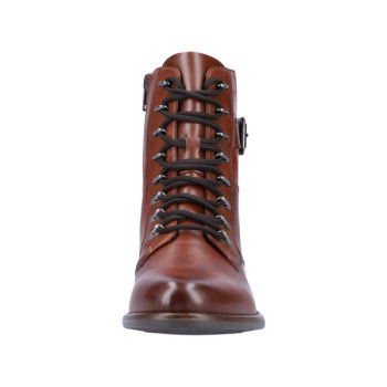 Boots à lacets marron en cuir motif croco en grande taille femme remonte