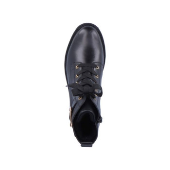 Boots en cuir noir à lacets et grosse semelle | Grande taille femme | Remonte