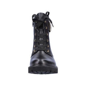Boots en cuir noir à lacets et grosse semelle | Grande taille femme | Remonte