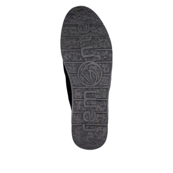 Basket montante noire à lacets et zip avec semelle amovible et doublure peluche en Grande pointure femme de chez Remonte